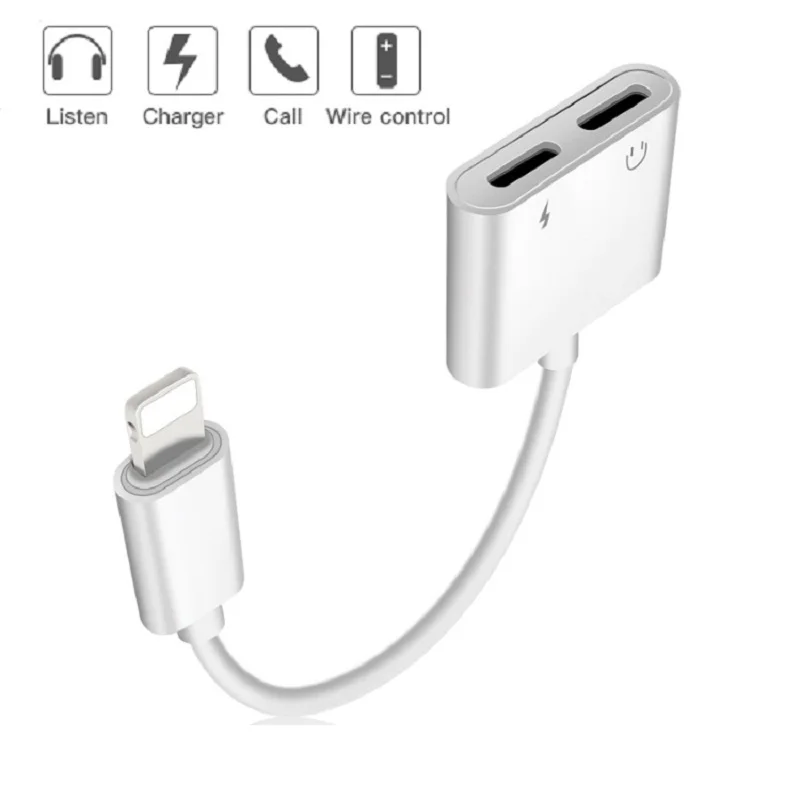 GHC оригинальные наушники адаптер для зарядки iPhone 7/8/X/XR/XS для Lightning в двойной разъем освещения конвертер дропшиппинг