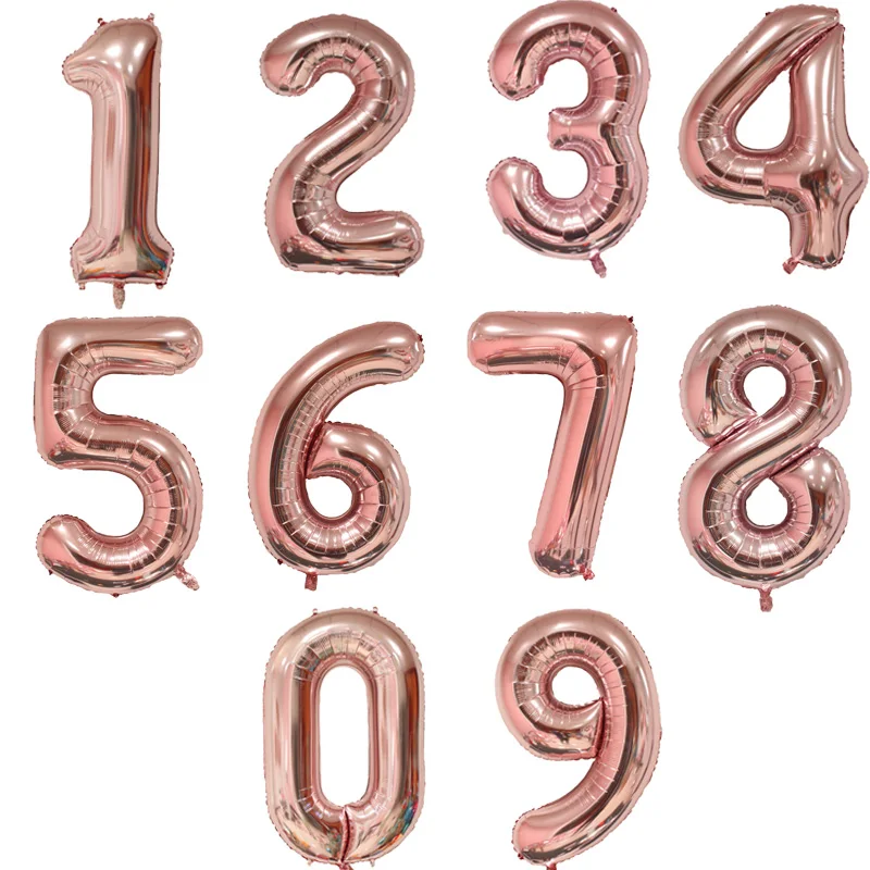 6pcs 18inch rose gold Princess foil balloons Birthday Party decorations kids Snow White Anna baby gift 40inch number air globos