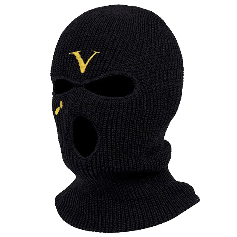 mens skully beanie 3 Holes Winter Ski Mask Warm Unisex Balaclava Mask Hat Full Face Mask Black Knitted Ski Snowboard Hat Cap Hip Hop Beanie blue skully hat Skullies & Beanies