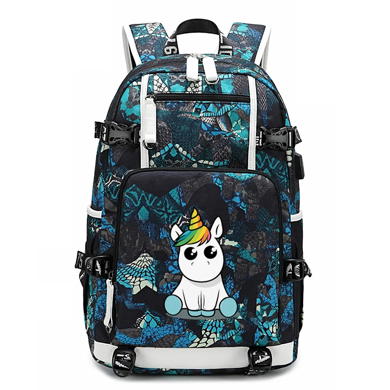 

Men/Women Cartoon Laptop Bags Unicorn Printing Casual 18 Inch Large Capacity Back Pack Teenager's Outdoor Travel Backpacks