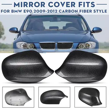 

Pair Carbon Fiber Style Replacement ABS Side Wing Rear View Rearview Mirror Cover Case For BMW E90 E91 2009 2010 2011 2012