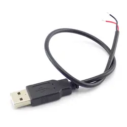 0,3/1/2 M DC 5V USB 2,0 Тип A входящий штекер 2 Pin кабель Питание зарядное устройство для смарт-устройств Разъем DIY провода