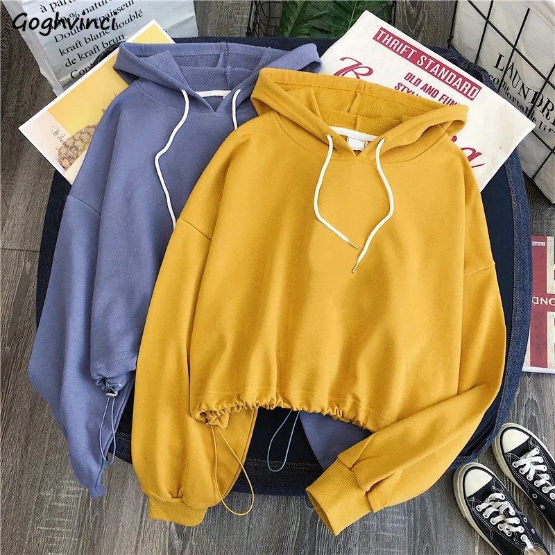 Hoodies Women Solid Casual Long Sleeve Harajuku Korean Fashion Clothes Womens Hoodie Pullover Plus Size Females Hot Sale Tops