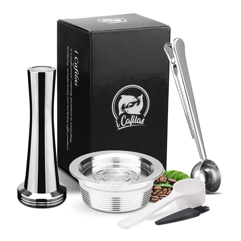 Нержавеющая сталь многоразовые кофейные капсульные фильтры Pod набор ложек для