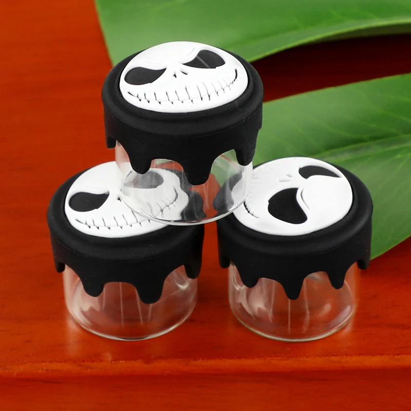 Novel 3Pcs 6ml Silicone Glass  Container for  Mini Concentrate Jars Storage 6