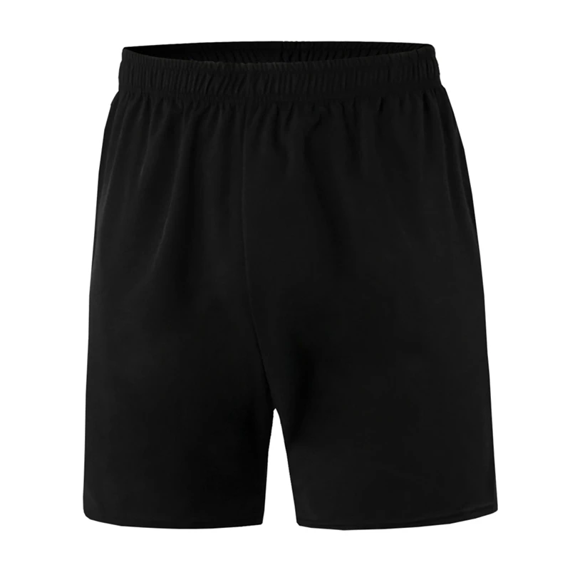 Мужские шорты для фитнеса, летние повседневные быстросохнущие свободные спортивные брюки, шорты для тренировок на открытом воздухе для бега, футбола, баскетбола - Цвет: Черный