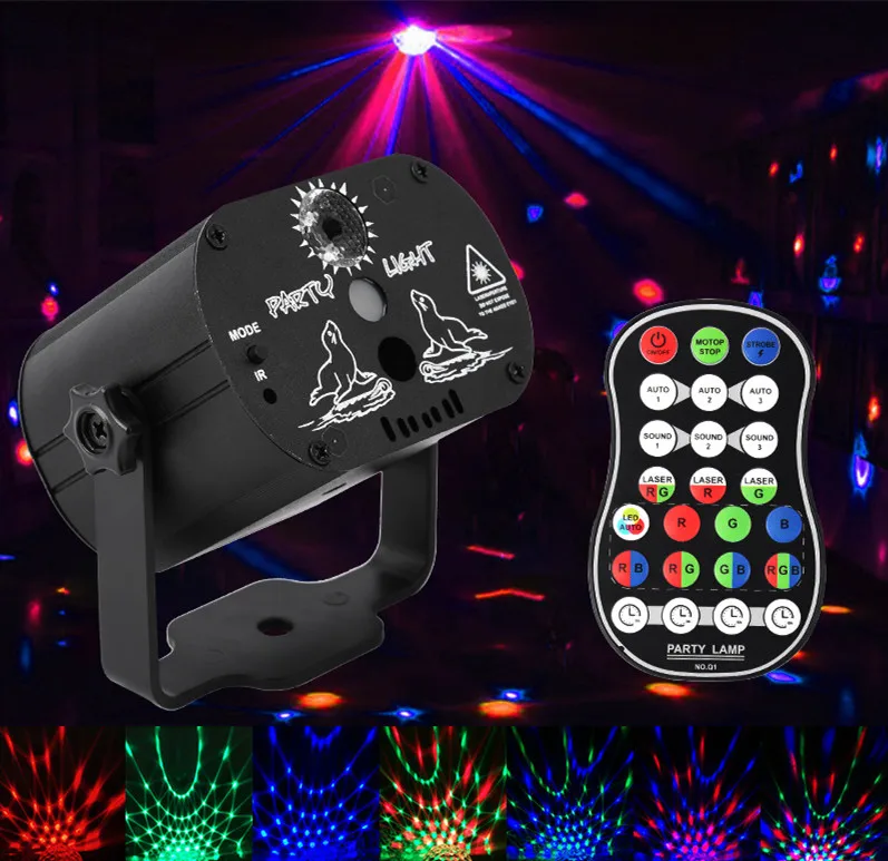 

Voice Control Music Rhythm Flash Light DJ Disco Stage Light LED Laser Projector Stage Dancing Party Lights Stage Effect Lighting
