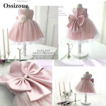 

Pink Ball Gown Flower Girls Dresses 2020 O-Neck Tulle First Communion Dress Baby Girl Pageant Dress Kids Party Gowns ESAN437