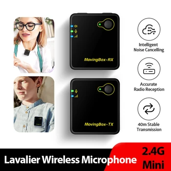 

Ture Wireless 2.4Ghz Mini Lavalier Microphone Condenser HD Sound Noice Cancelling Microphone System for Recording Broadcasting