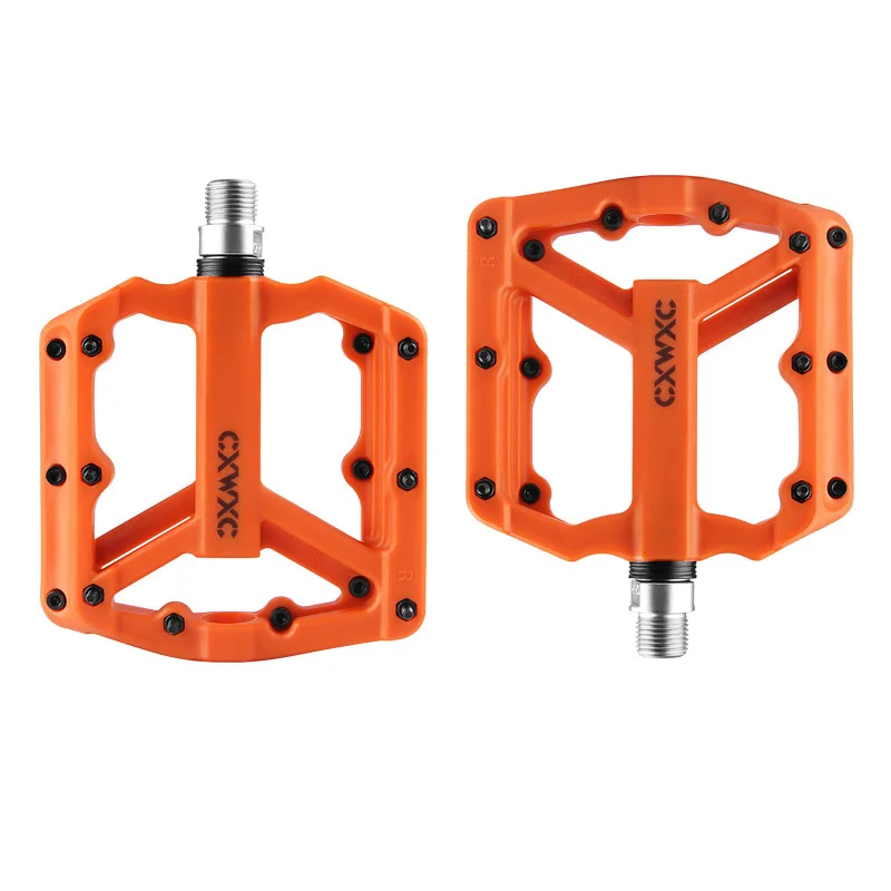 CXWXC 1 Pair Bicycle Pedals Road Mountain Bike Large Pedaling Area 10.2*1.7cm Nylon+ Steel uniform force Pedals
