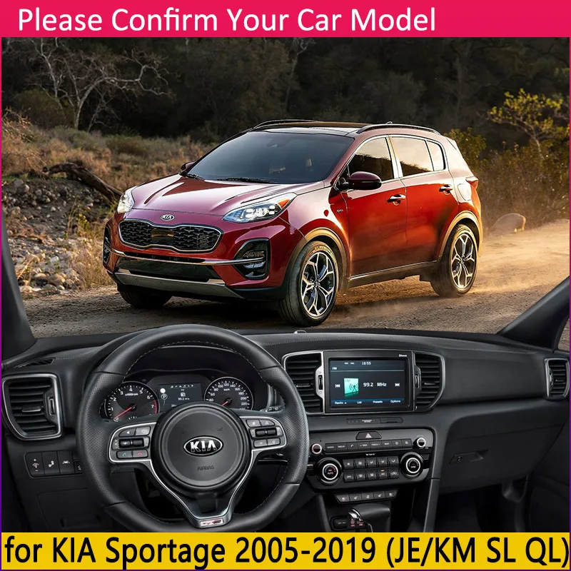 for KIA Sportage 2005~2019 JE KM SL QL Anti-Slip Mat Dashboard Cover Pad Sunshade Dashmat Protect C