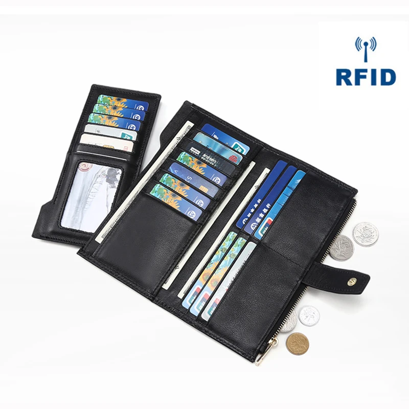 Модный кошелек из натуральной кожи женские кошельки и Rfid держатель для карт