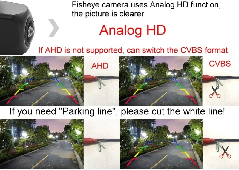 1080P рыбий глаз sony Android большой экран ультра высокое разрешение AHD камера заднего вида ночное видение камера заднего вида