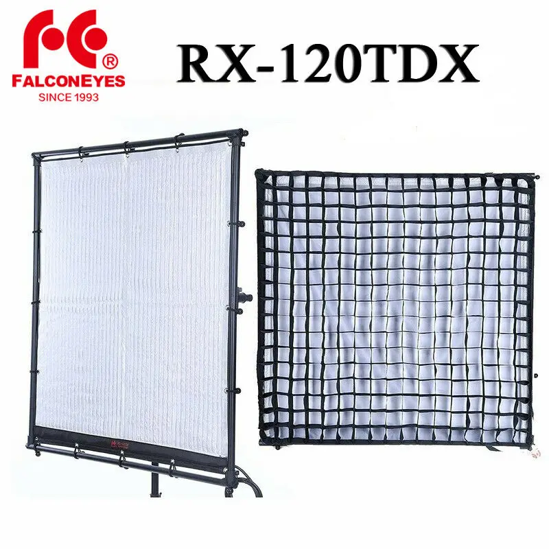 US $2.498.75 Falcon Eyes RX120TDX 600W Studio Video Cloth LED Light With Honeycomb Grid Softbox For MovieYoutube Photography Lighting