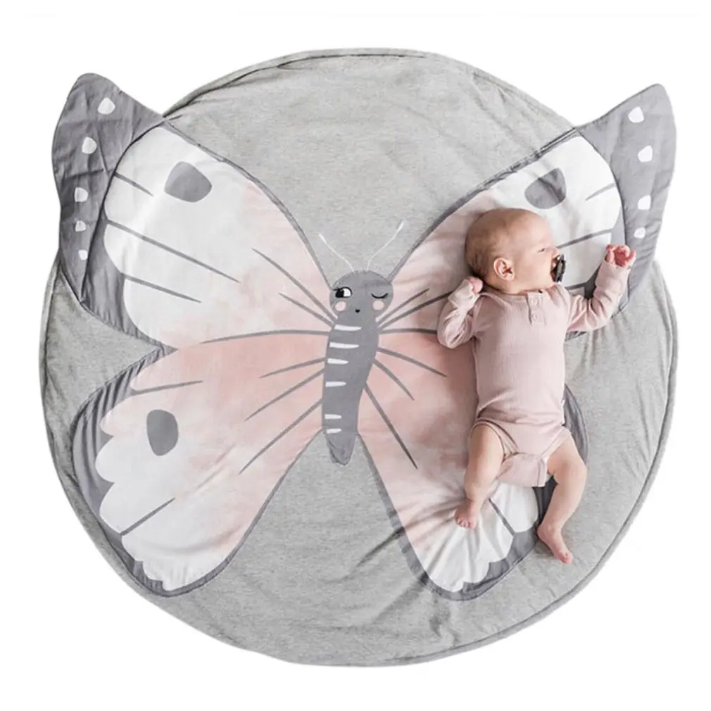 butterfly Печатный детский коврик для ползания, игровой коврик, детский Декор комнаты, мультяшный коврик для ползания, декор комнаты, утолщение - Цвет: butterfly