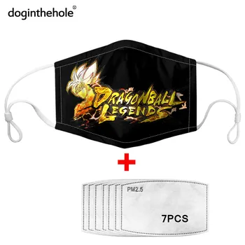 

2020 Hot Anime Dragon Ball Z Print Mouth Mask PM2.5 Air Filters Face Mask Dusrproof Washable Muffle Black Masque réutilisable