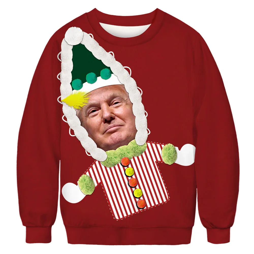 Рождественский Забавный Рождественский свитер для мужчин и женщин с длинным рукавом, пуловеры, толстовки, 3D Джемперы, топы - Цвет: BFT085