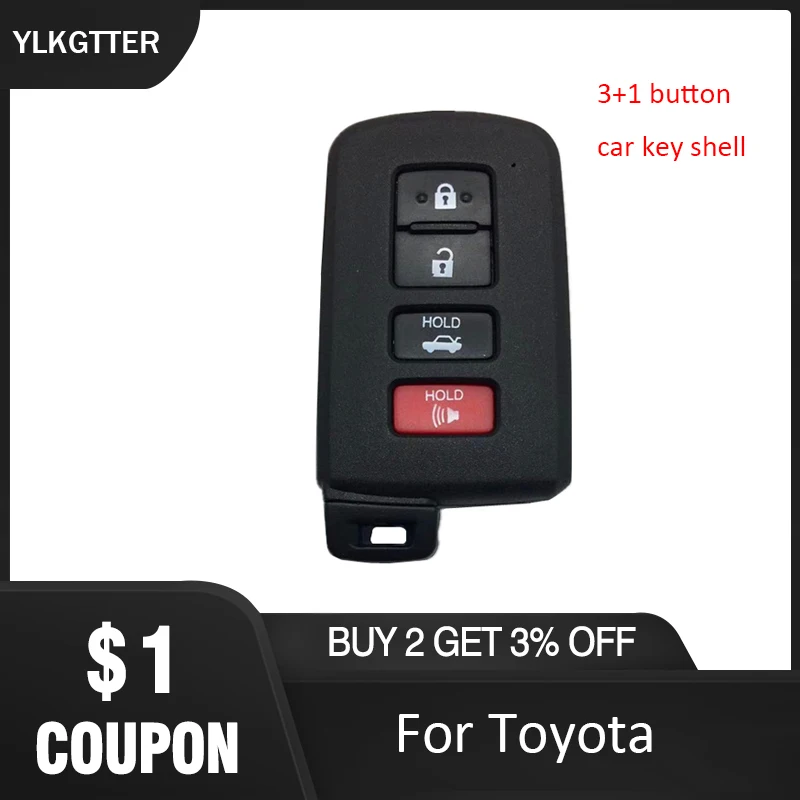 YLKGTTER 4/3+ 1 красные кнопки ABS Автомобильный ключ оболочка для Toyota Avalon Camry 2012- высокое качество ключ крышка со смальным ключом внутри