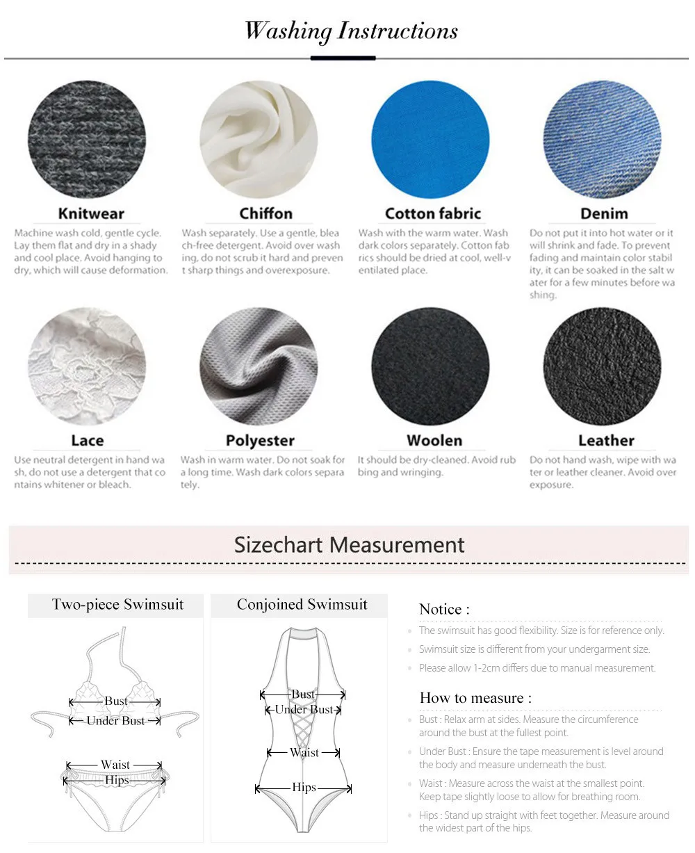 WASHING SIZECHART