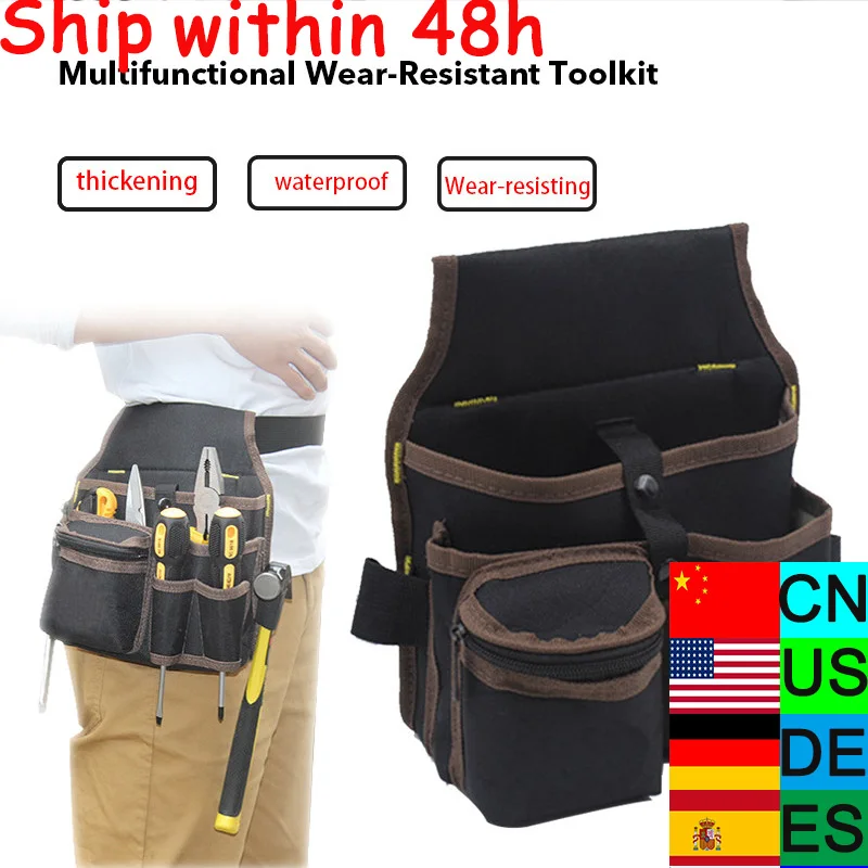 

High Quality Hardware Mechanics Tool Bag Utility Waist Pocket Tool Apron Pouch With Belt Multi-purpose Large Capacity Bags