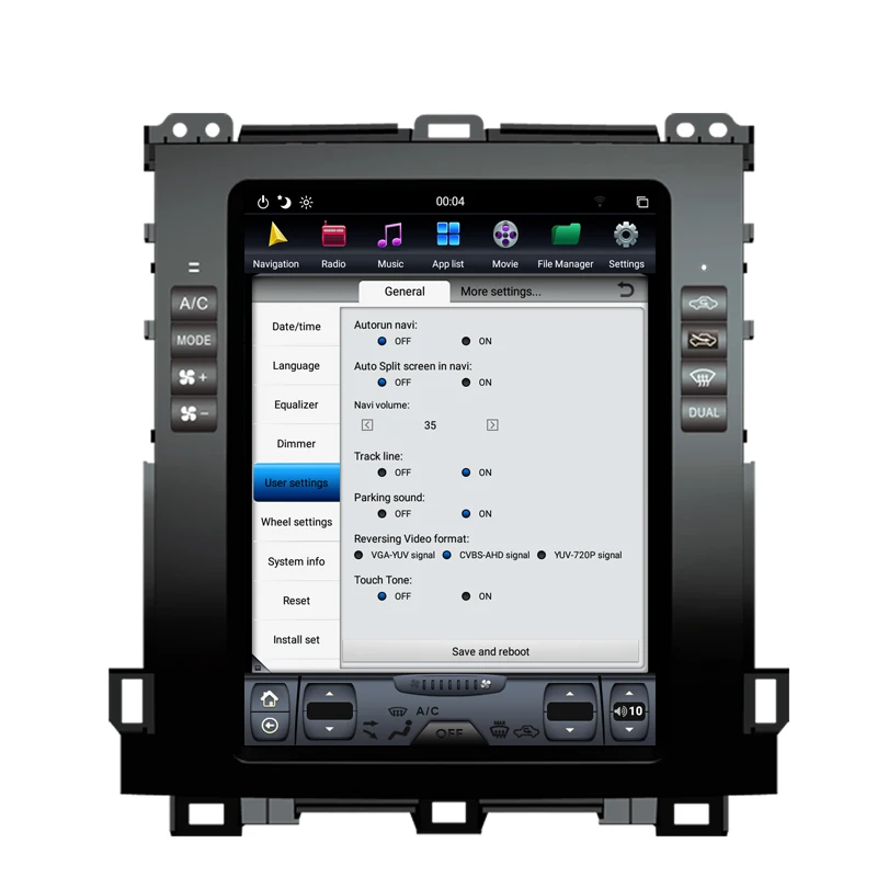 Best NAVITOPIA 10.4inch 4G+64GB Tesla Style Vertical Screen Android 8.1 Car DVD GPS Navigation for Toyota Prado 2002-2009 14