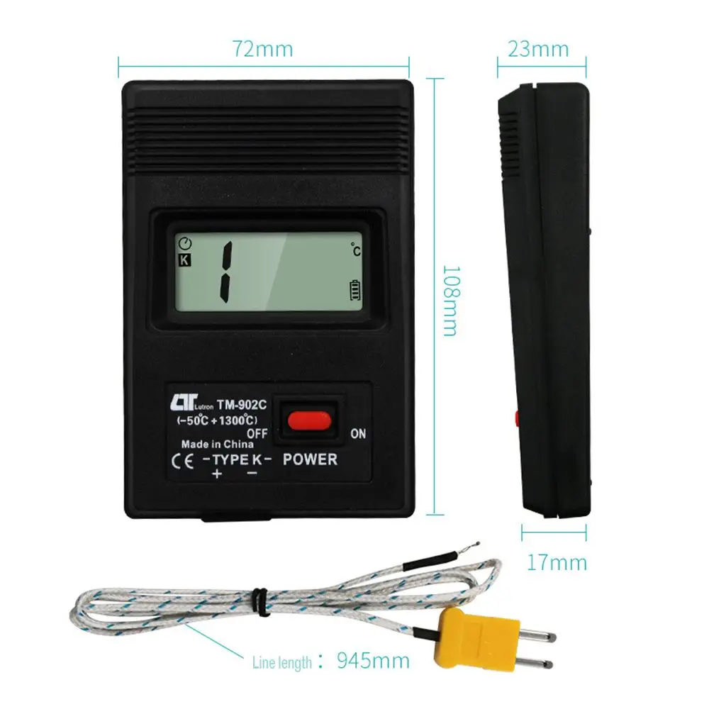

TM-902C (-50C To 1300C) Temperature Meter TM902C Digital K Type Thermometer Sensor+Thermocouple Probe Detector Dropshipping