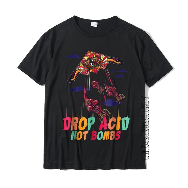 Funny Not Bombs T-Shirt Psychedelic Love Cotton Tops T Shirt Comics