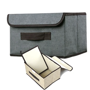 

Folding Storage Basket Foldable Cotton and Linen Storage Box Bins Fabric Organizer Office Bedroom Closet Toys Laundry Basket
