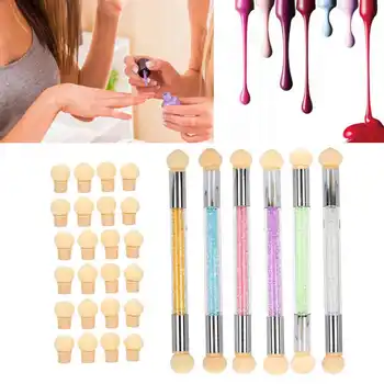 

6pcs Sponge Nail Brushes Ombre Sponge Nail Art Tool Pens Nail Gradient Sponge Brushes Nail Art Brushes Nails Accessory