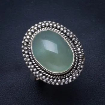 

Natural Prehnite Handmade Unique 925 Sterling Silver Ring 8.5 B1492