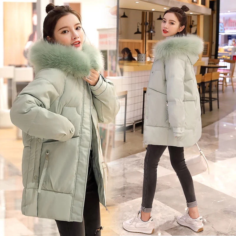 Parkas con capucha mujer, abrigo suelto coreano, chaquetas cálidas de moda, ropa acolchada de algodón, novedad de invierno, 2021 - AliExpress de mujer