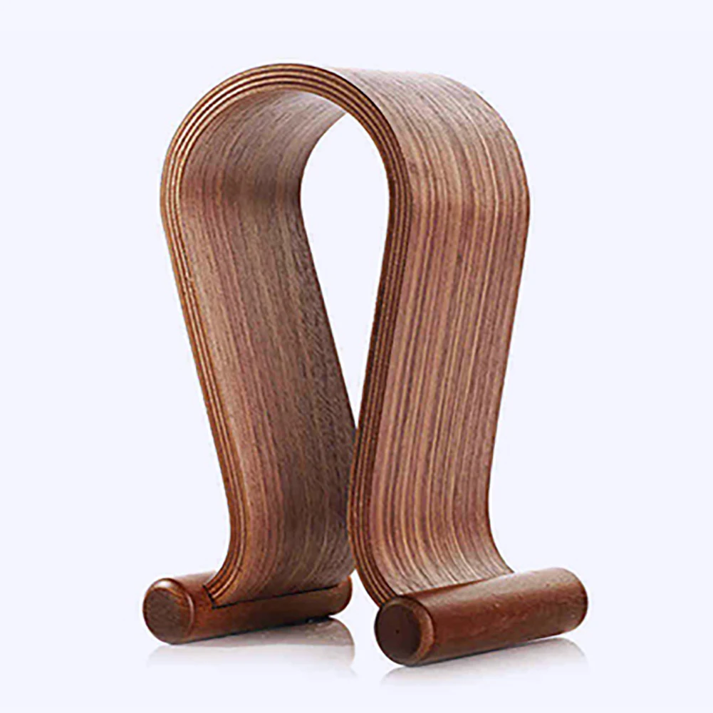 Wooden Accessories Desk Hanger Office Home Decoration Headphone Holder Non Slip Portable Storage Display Universal U Shaped