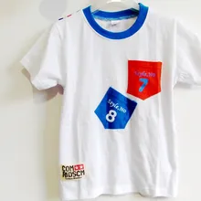 INS/Новая Стильная летняя детская футболка с вышивкой в Корейском стиле tong duan xiu Детский Повседневный свитер из чистого хлопка