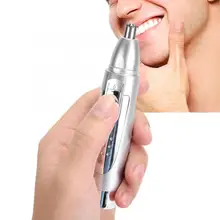 Электробритва, профессиональный электрический триммер для волос в носу, портативная носовая Бритва для волос, машинка для стрижки(яркое серебро), триммер для волос