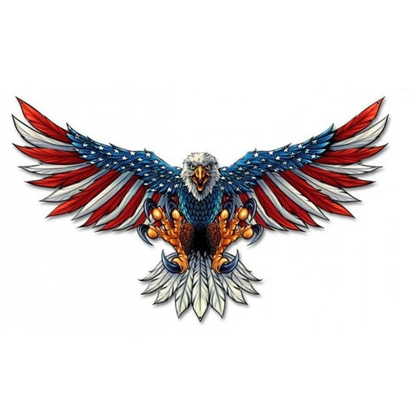 Patriotic Metal Wall Art Decor American Flag Bald Eagle Hanging Iron
