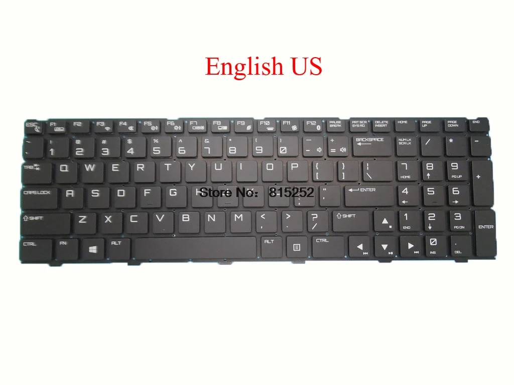 English US Клавиатура для ноутбука мультиком для Aeron GS510 cоединенное Королевство Великобритания Французский FR английский США русифицированный, русский язык черный без рамки - Цвет: English US