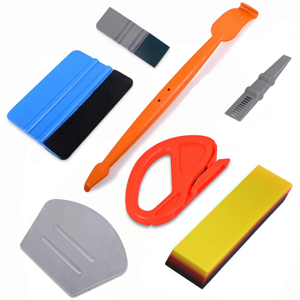 

EHDIS Car Accessories Carbon Fiber Vinyl Film Car Wrap Magnetic Squeegee Scraper Cutter Set Auto Sticker Styling Tools