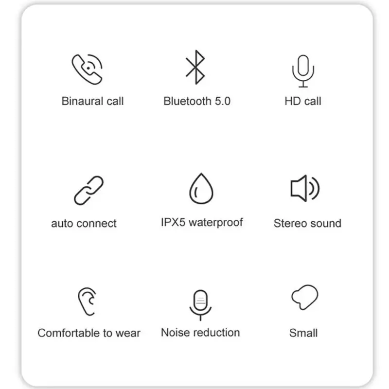Wireless Earphone Bluetooth Headsets Music TWS Twins Stereo Earbuds Sweatproof Sport Gaming Earphone Handfree