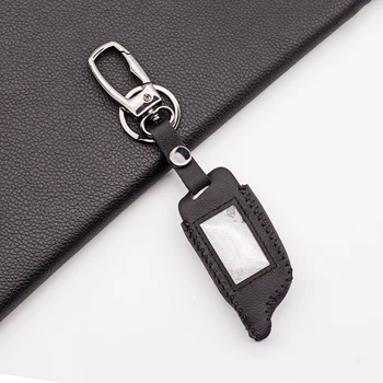 

Functional 100% Leather Cover For Russian Version TOMAHAWK X5 X3 Two Way Car Alarm Russian LCD Remote Protect Shell