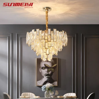 

Nordic Led Pendant Lights Crystal Gold Lamp For Living room Restaurant Bar Hanglamp Luxury Dining room Kitchen Light suspension