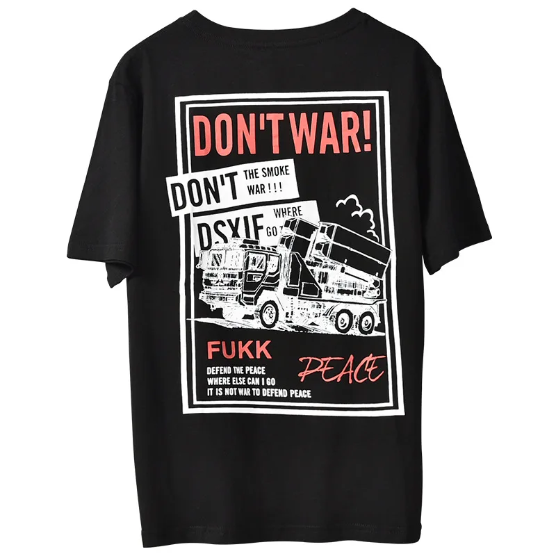 

2020 New Fashion Hip Hop T Shirt Men Harajuku T-Shirts Don't War Letter Print Tees Tops 100% Cotton Vintage T-shirt Fashion