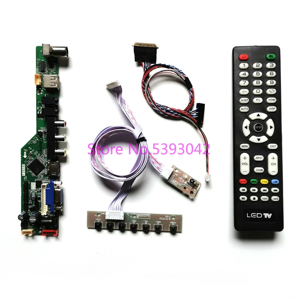 VGA Tv-Control-Drive-Board B156XW02 1366--768 LVDS 40pin KIT Keypad Lcd-Screen Fit USB