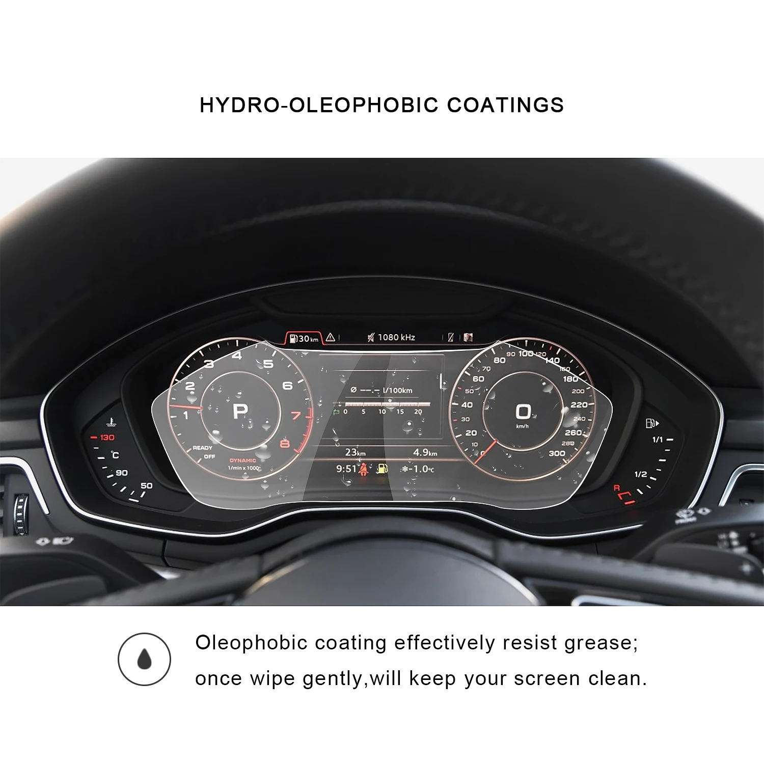 RUIYA протектор экрана для Audi A4 A5 Q5 жидкокристаллическая приборная панель экрана, 9H Закаленное стекло протектор защиты от ежедневных повреждений