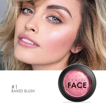 

FOCALLURE 6 Colors Peach Blush Palette Makeup Blusher Contour Face Cheek Blusher Face Matte Highlighter Powder TSLM1