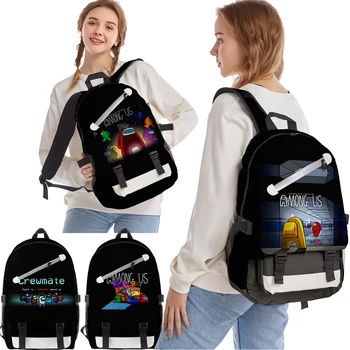 

17.9 Inch Schoolbag Among Us 3D Printing Backpack Children Boys Girls Schoolbag Fashion Casual Travel Waterproof Kids Bookbags