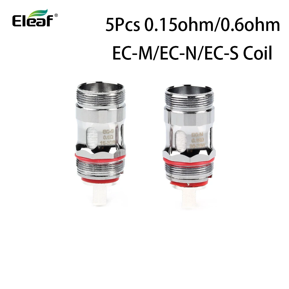 Оригинальный 5 шт. Eleaf катушки Vape 0.15ohm EC-M EC-N голову 0.6ohm EC-S сердцевина распылителя