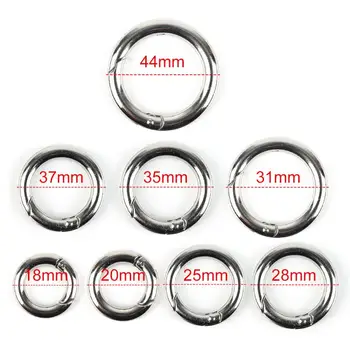 

2 Pcs Multi-size O-Ring Buckles Round Push Gate Snap Open Hooks Spring Ring Key Carabiner Camping Purses Snap Key Chain