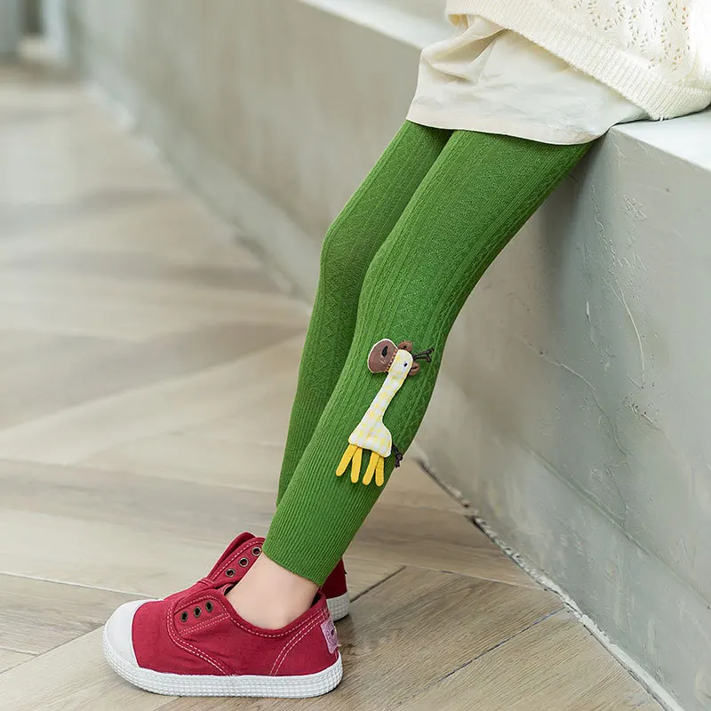 1 to 8 Years Spring Autum Cute Deer Girl Trousers Cotton Girls' Leggings Soft Knitted Pants for Children's Legging girl leggings,girl skirt trousers,kids tights