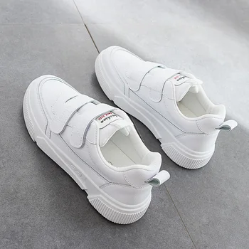 

2020 Spring New Model Hook and Loop White Shoes Women's Casual Shoes Women Breathable Running Shoes Women