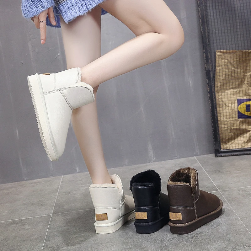 LZJ/Новинка года; женские зимние ботинки в австралийском стиле; ботильоны; теплые зимние ботинки; женская обувь; большие размеры 35-40; Zapatos De Mujer